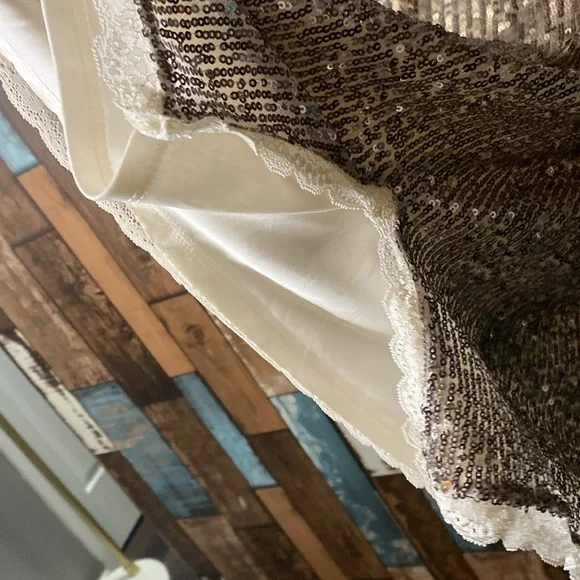 Wild fable silver sequins and lace trim stretchy dress - Picture 10 of 16